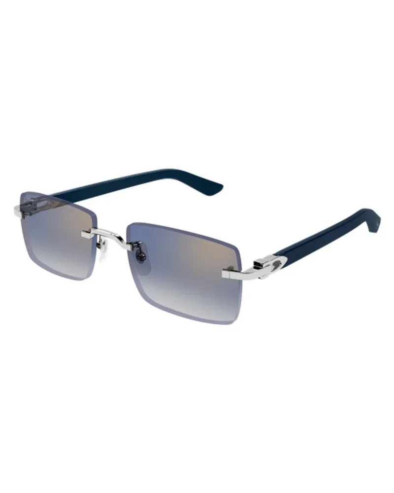 Cartier CT0579S Rimless Metal Sunglasses — Silver Silver