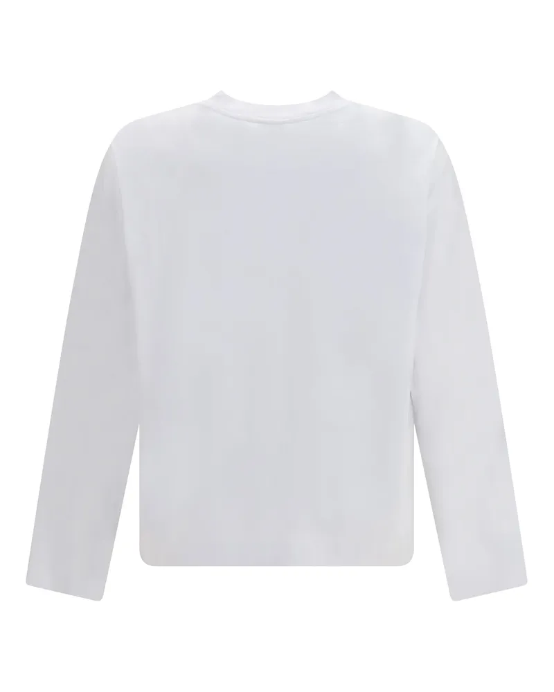 Dries van Noten Men's T-Shirt Crewneck Long Sleeve White Cotton T-Shirts And Polos White
