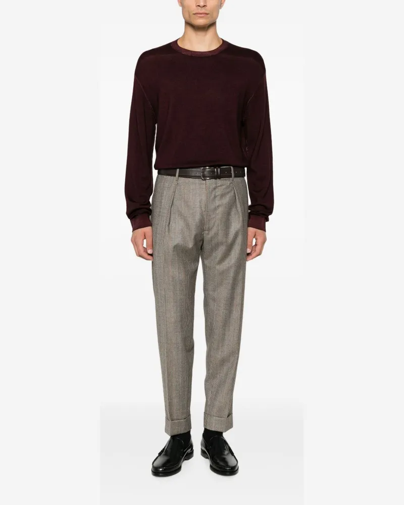 Emporio Armani Virgin Wool Crew-Neck Sweater — Bordeaux Bordeaux