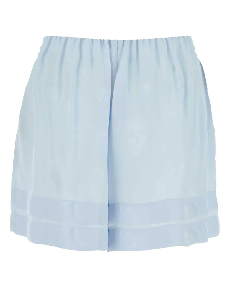 Alexander McQueen Women's Pastel Light-Blue Jacquard Shorts Iceblue Fodera: Viscose Blue