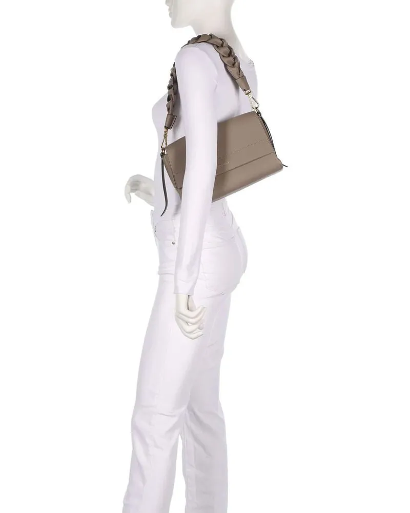 Coccinelle Women's Shoulder Bag Warm Taupe-Rosette Double Grainy Leather - Shoulder-Bags Taupe/rosette Taupe