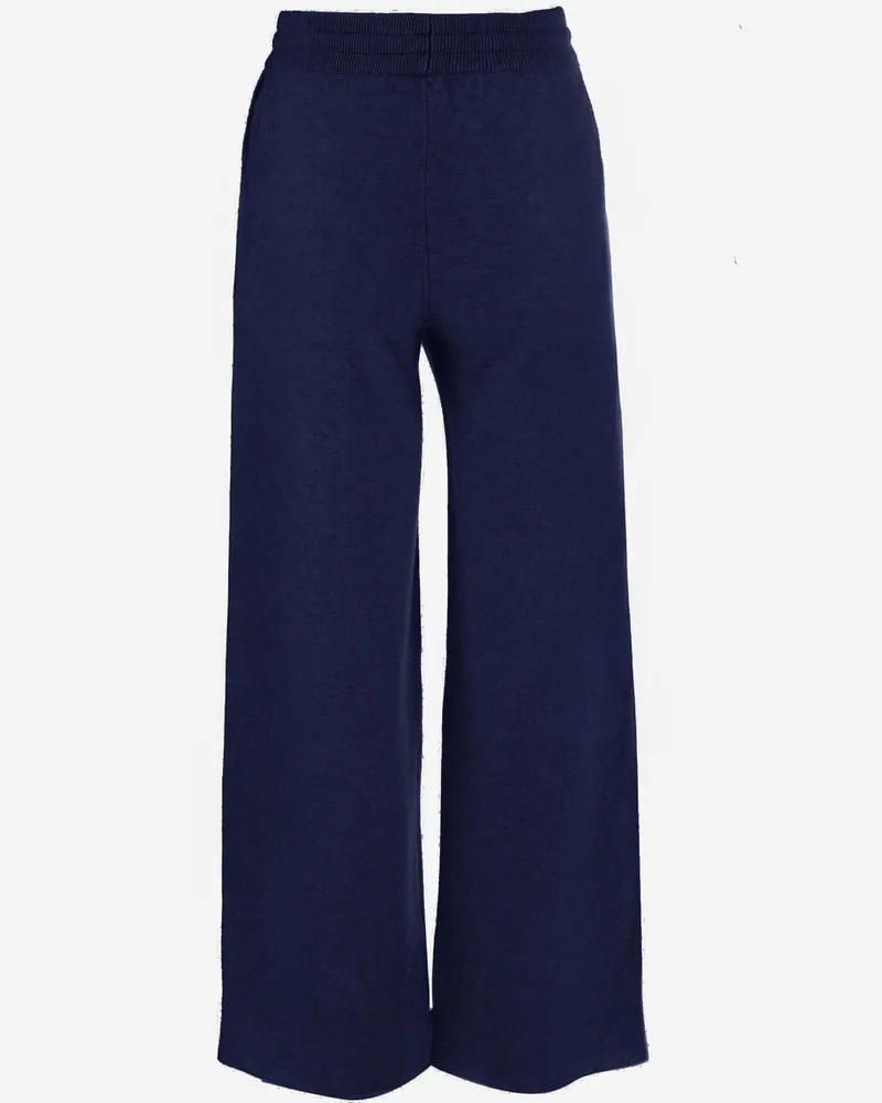 arch4 Women Cashmere Wide Leg Pants Navy Trousers Navy