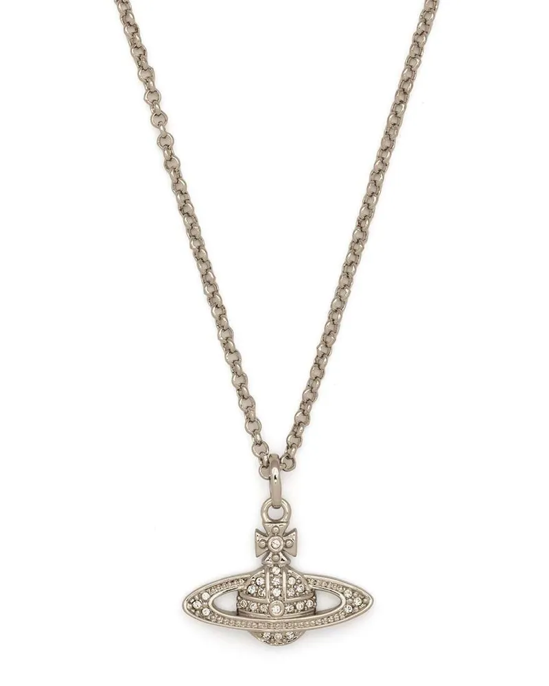Vivienne Westwood Women's Necklace With Orb Pendant Silver-Tone Brass Metallic Necklaces Silver