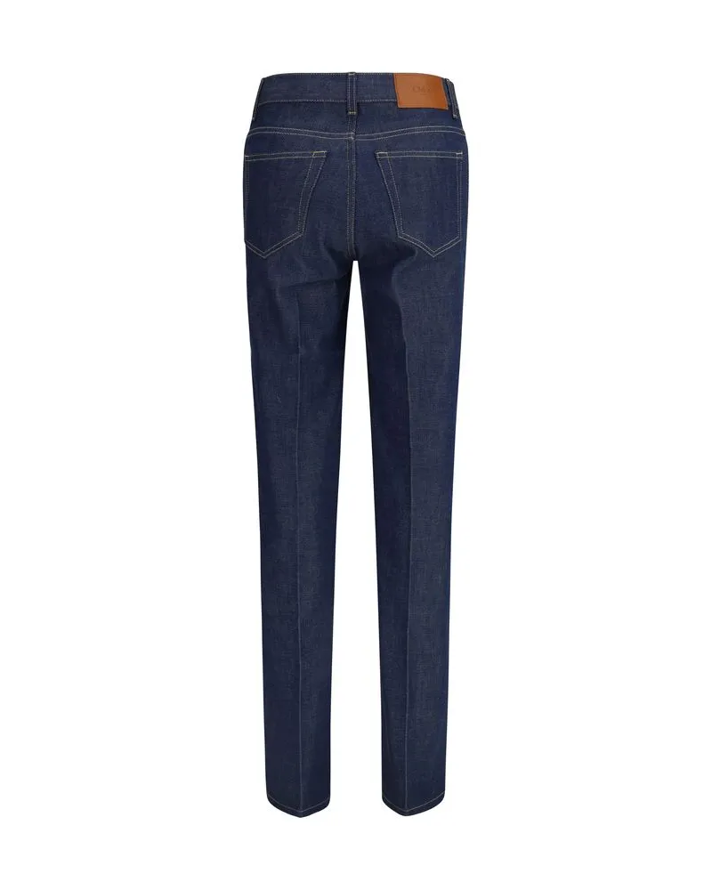 Chloé Women's Blue Cotton Slim Fit Jeans Clothing Blue