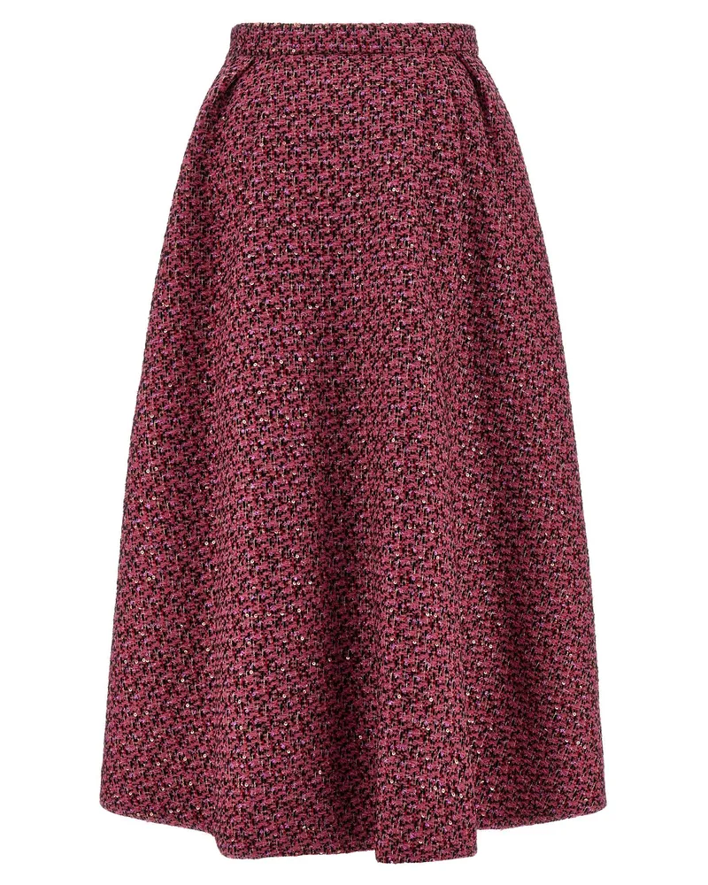 Alessandra Rich Women's Multicolor Polyamide Midi Skirt Pink