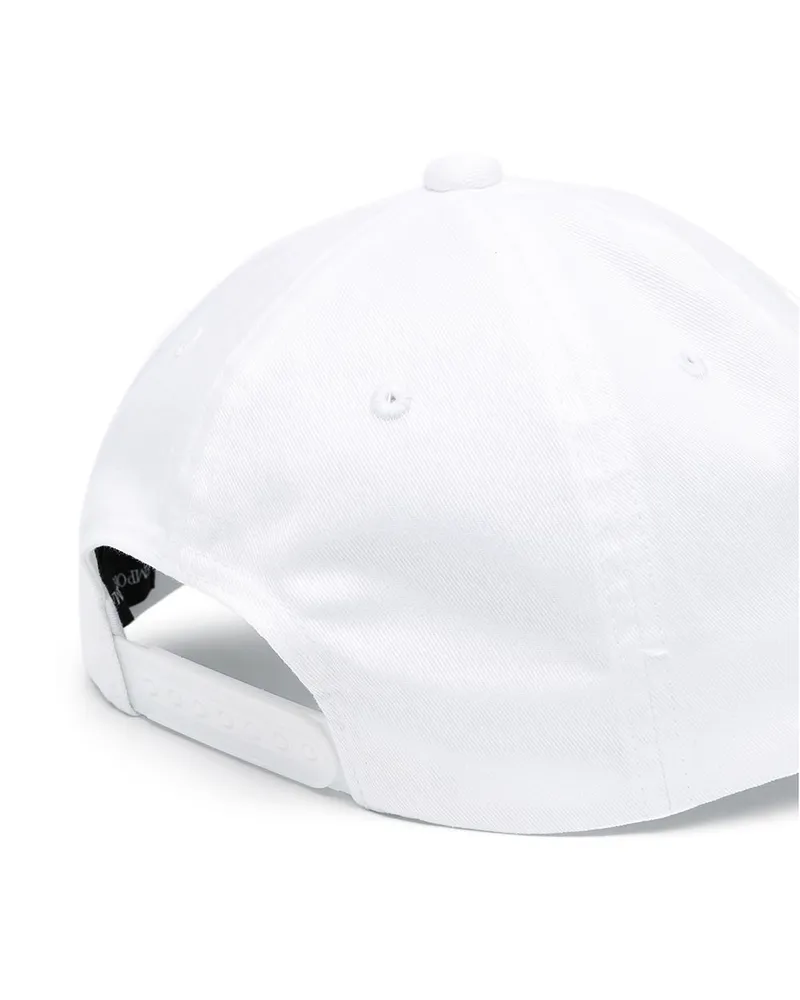 Emporio Armani Embroidered Eagle Logo Baseball Cap — White White