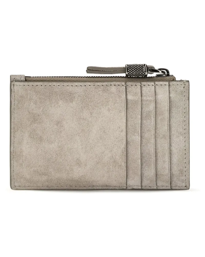 Brunello Cucinelli Women's Card Holder Suede Ice Calf Leather Wallets & Purses Beige