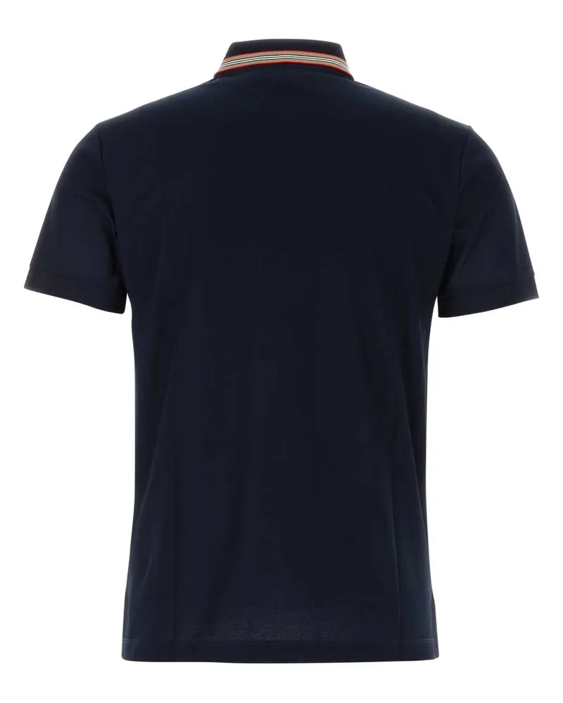 Burberry Men's Midnight Blue Piquet Polo Shirt Coalblue Exterior: Cotton Navy