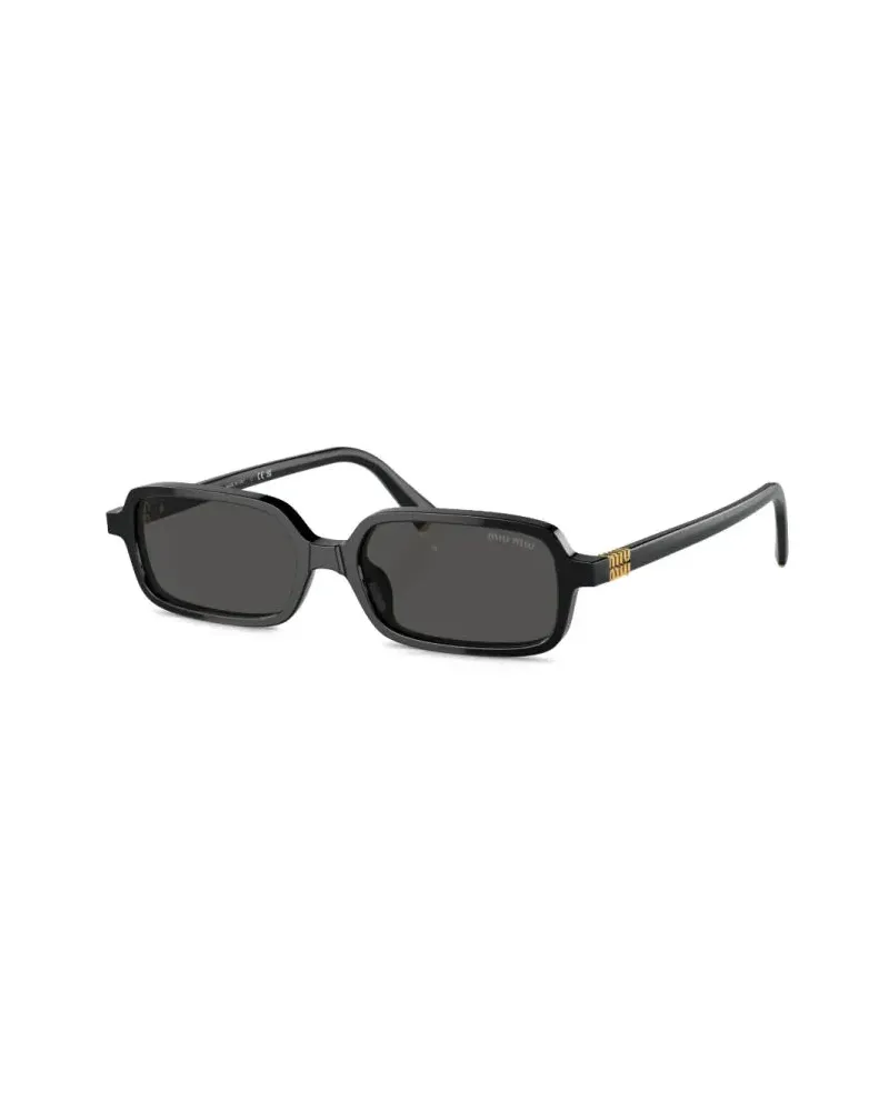 Miu Miu SMU11Z16K5S0 Rectangular Frame Sunglasses — Black Black
