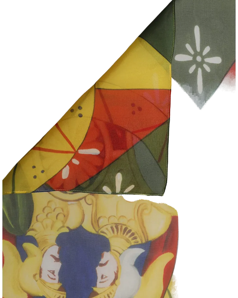 Dolce & Gabbana Silk Printed Foulard Scarf — Multicolor Multicolor