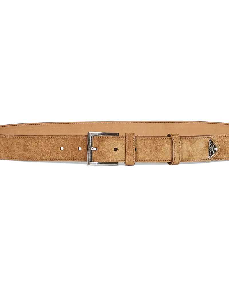 Prada Suede Belt — Beige Beige