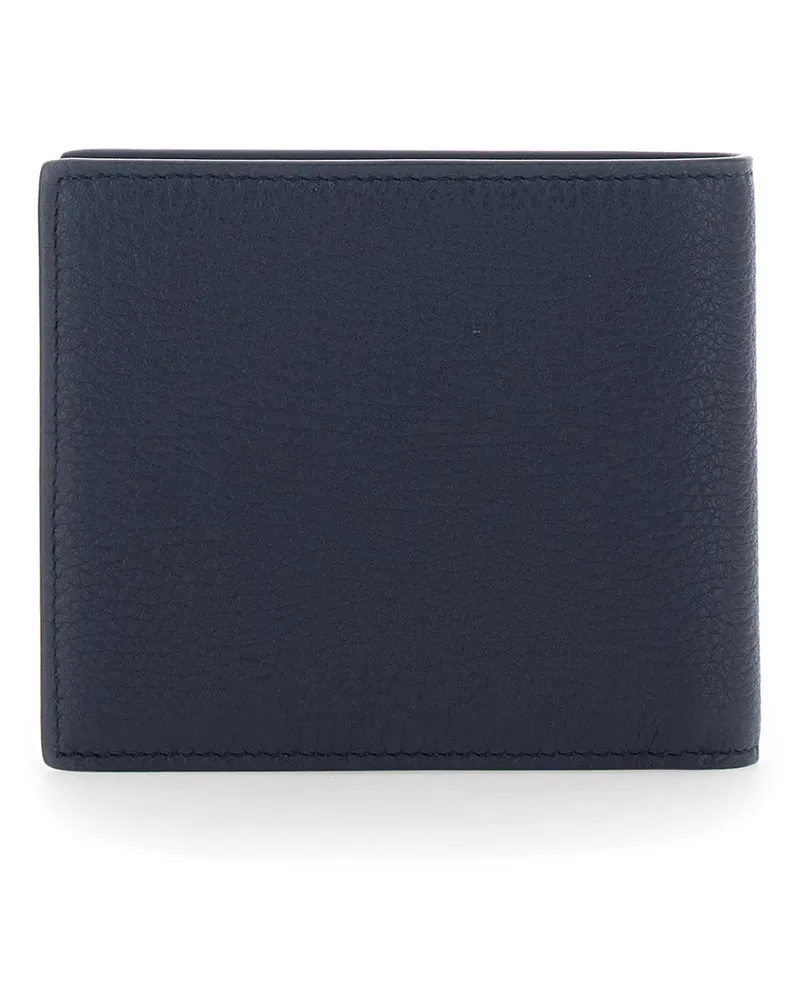 Dolce & Gabbana Men's Bi-Fold Leather Wallet, Blue Navy