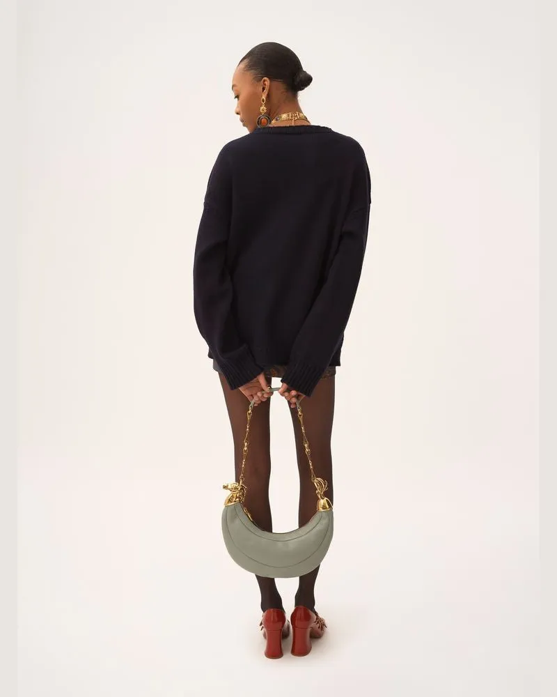 Chloé Ribbed Crew-Neck Sweater — Navy Navy