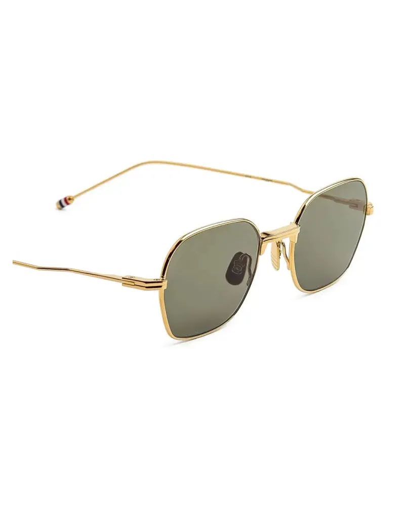 Thom Browne UES936A Hexagonal Metal-Frame Sunglasses — Gold Gold