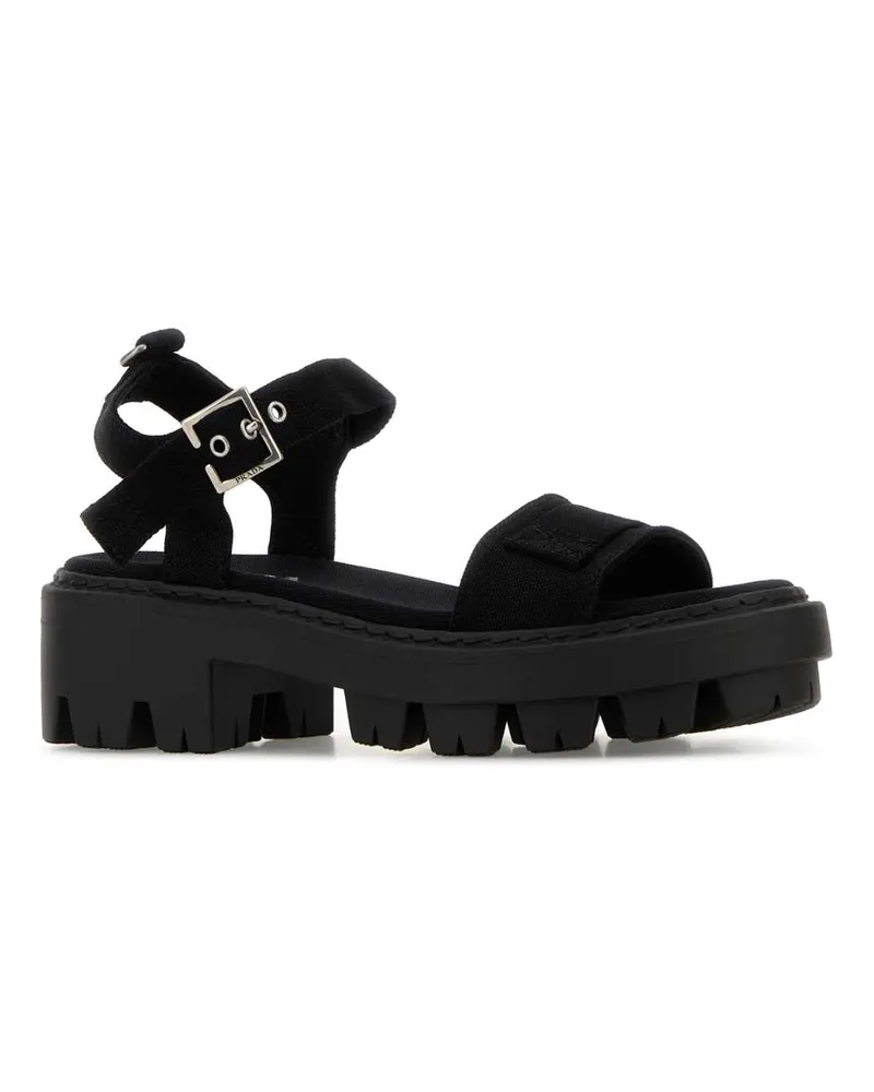 Prada Women's Sandal Black Fabric Black