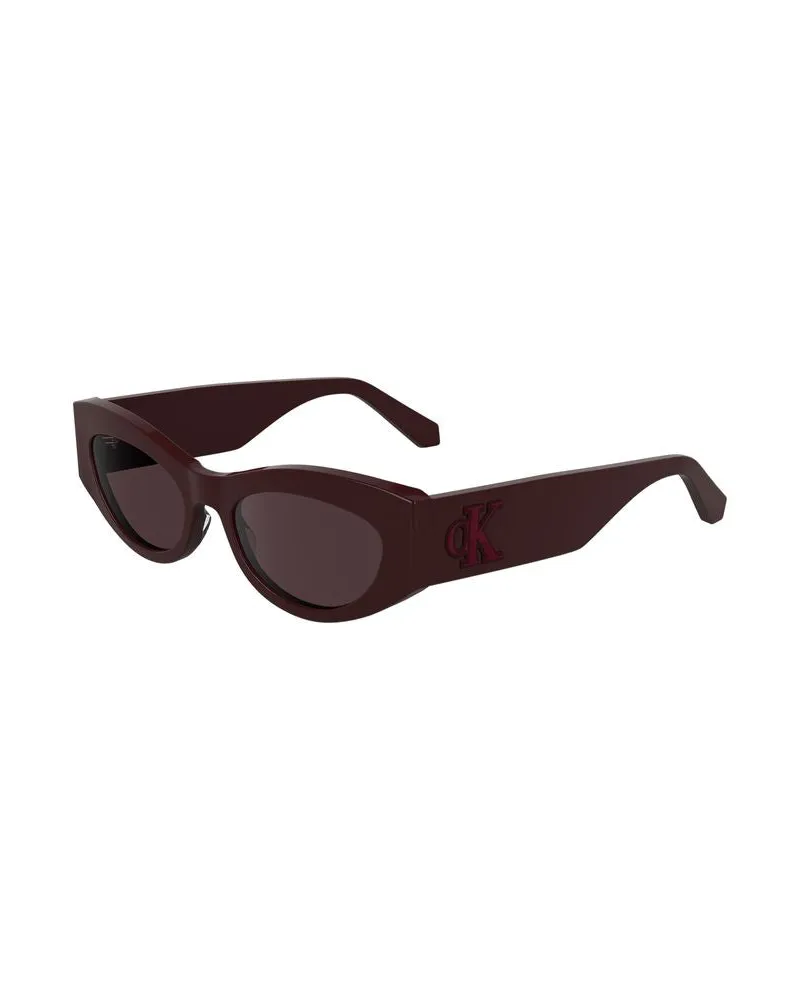 Calvin Klein CA-38343 Cat-Eye Acetate Sunglasses — Red Red