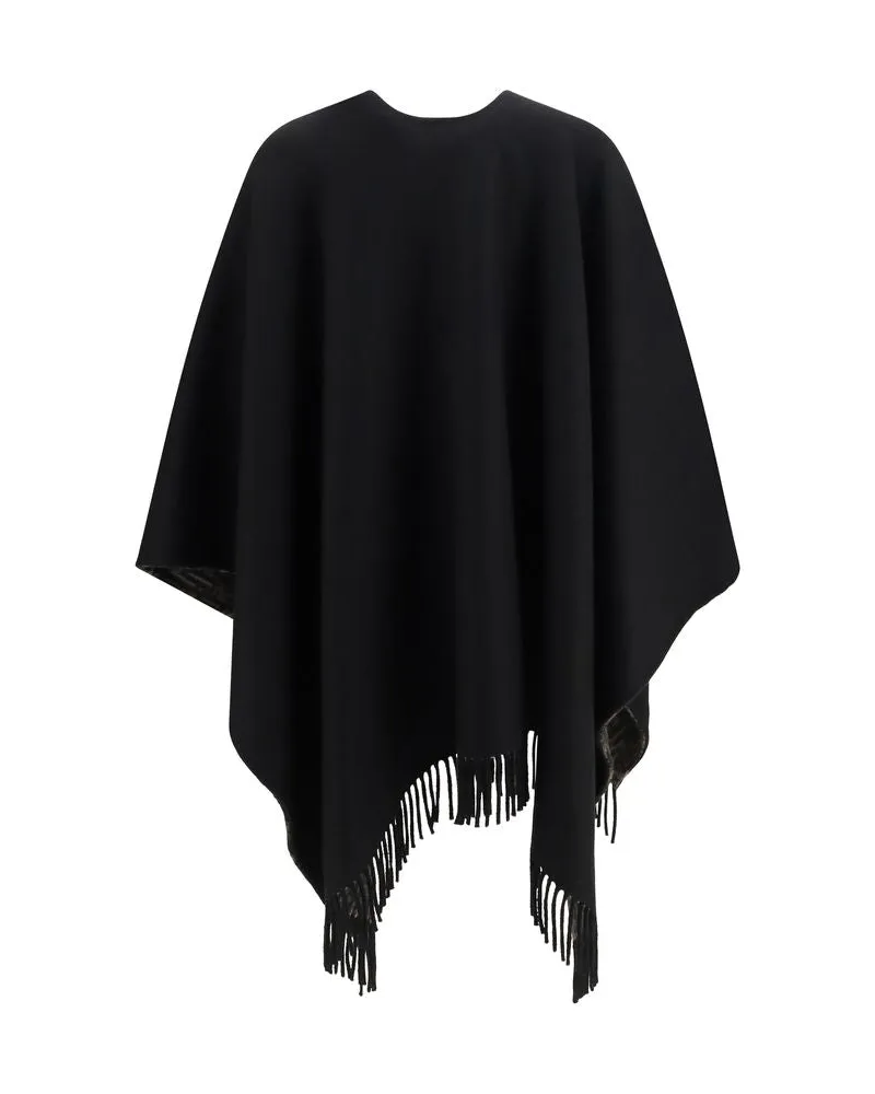 Fendi FF Zucca Wool and Cashmere Shawl — Black Black