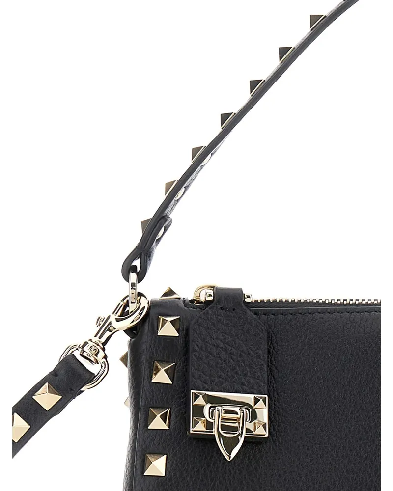Valentino Garavani Rockstud Shoulder Bag — Black Black