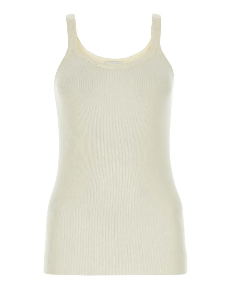 Bottega Veneta Wool Ribbed Tank Top — Ivory Ivory