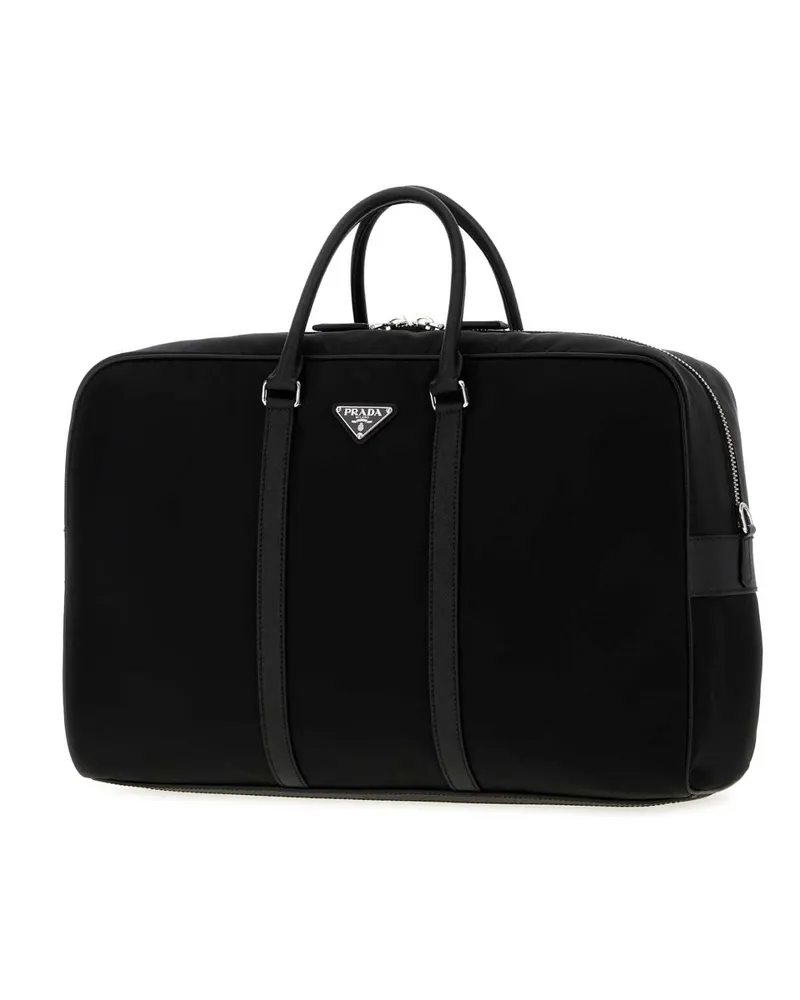 Prada Men's Black Re-Nylon Travel Bag Nero Borse A Mano Black