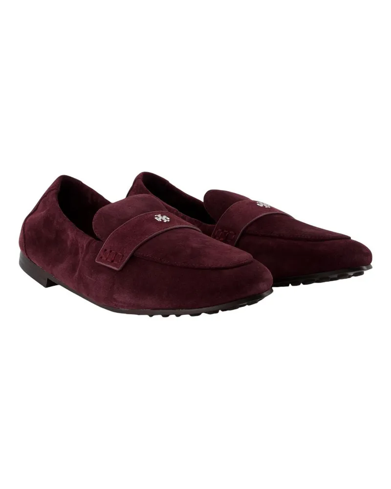 Tory Burch Women's Ballet Loafers -  Leather Burgundy Calfskin Shoes Flat-Shoes Burgundy
