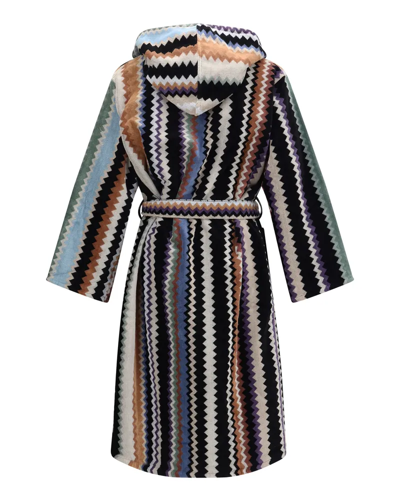 Missoni Unisex Bathrobe Beige Multicolor Cotton Extras Black