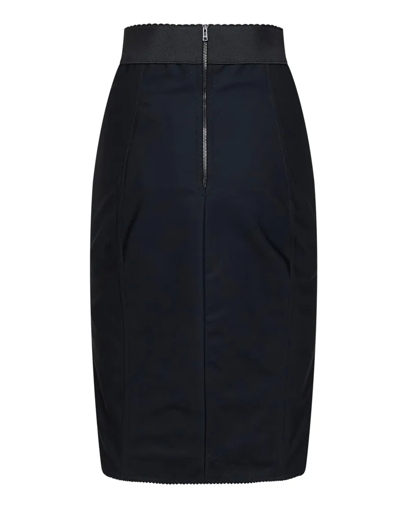 Dolce & Gabbana Satin and Lace Pencil Skirt — Black Black