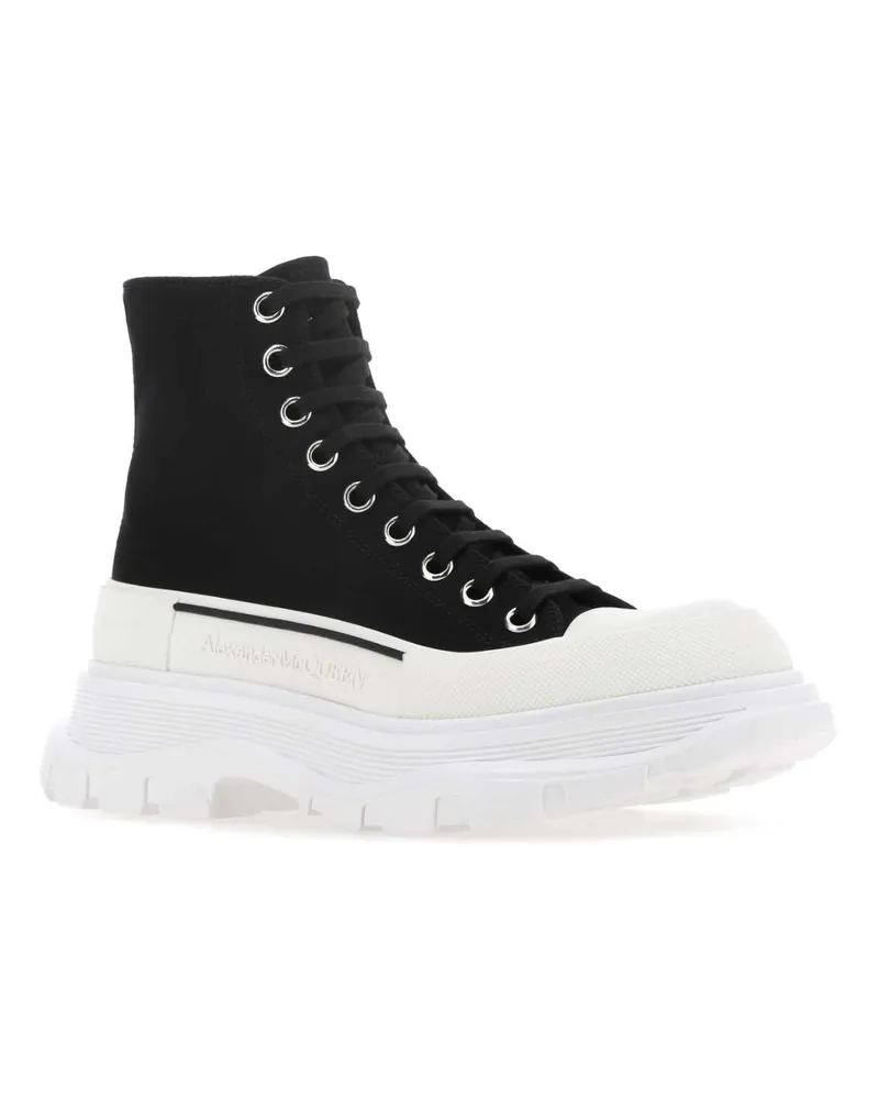 Alexander McQueen Men's Black Canvas Sack Sneakers 1070 Black