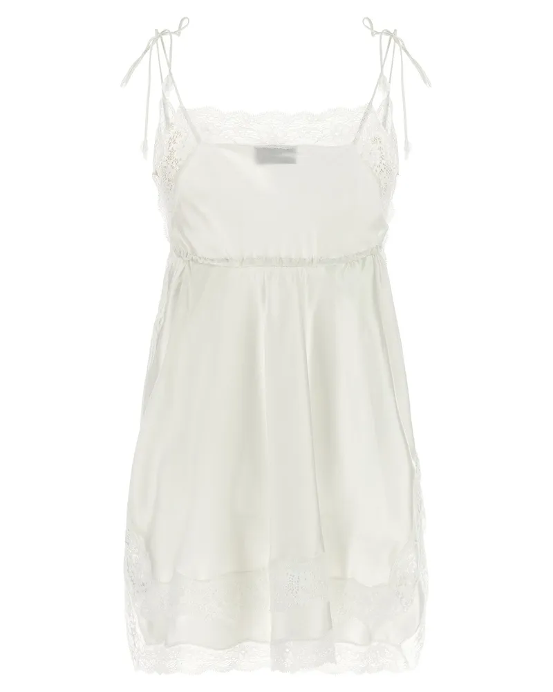 Magda Butrym Lace-Trimmed Silk Tunic — Cream Cream