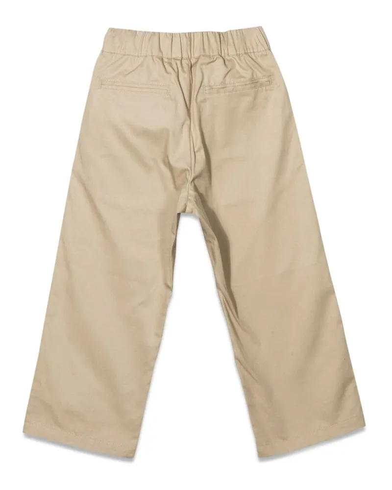 Palm Angels Drill Cotton Trousers — Beige Beige