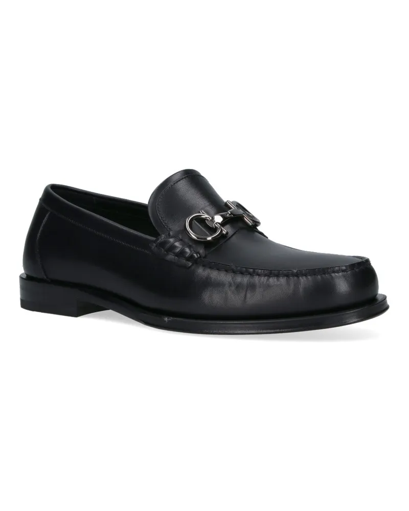 Ferragamo Men's Flat Shoes Black Upper: Calf Leather Black
