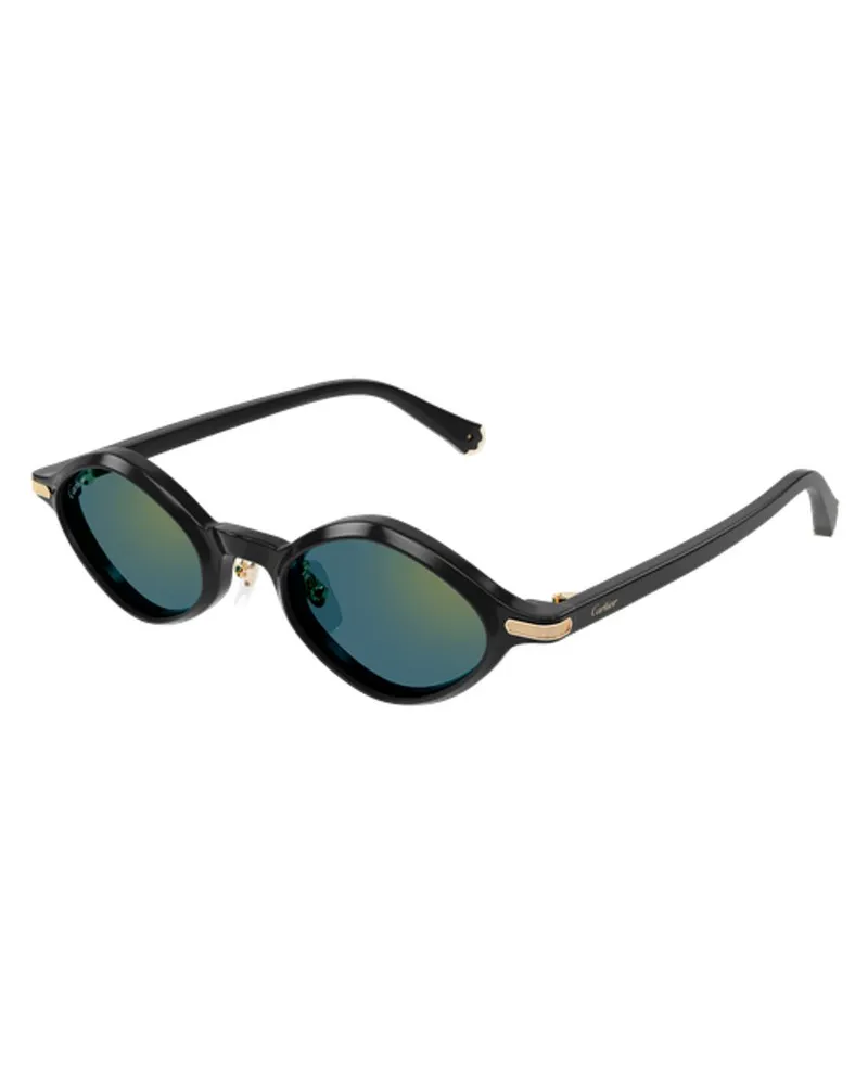 Cartier CT0540S007 Geometric-Frame Sunglasses — Black Black