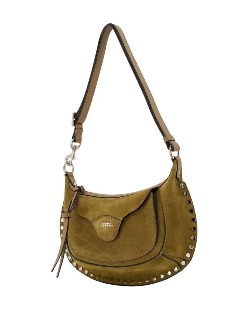 Isabel Marant Women's Moon Pocket Shoulder Bag -  Leather Khaki Calfskin Shoulder-Hobo-Bags Khaki