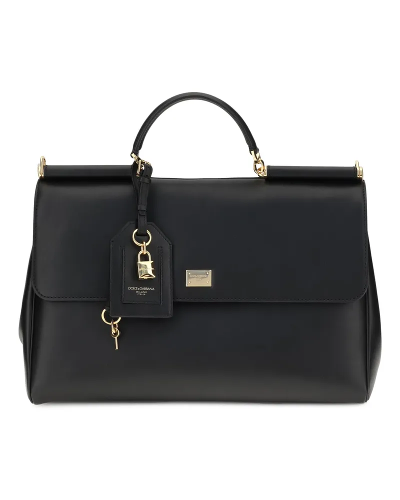 Dolce & Gabbana Women's My Sicily Calfskin Handbag Black (bos Taurus) Shoulder Bags Black