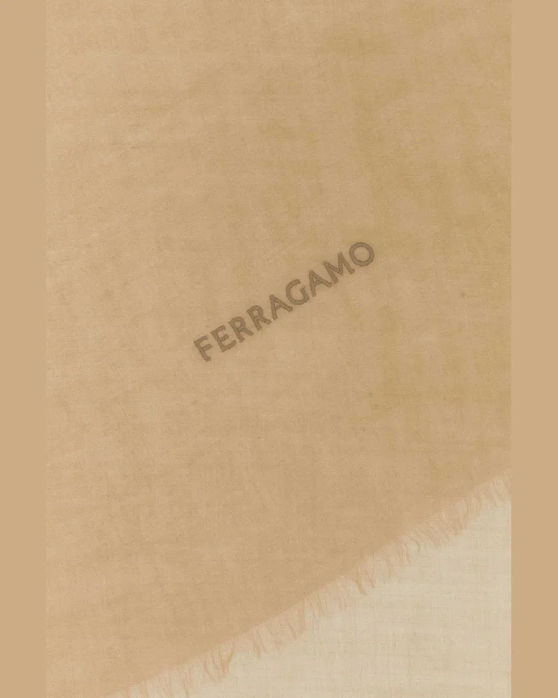 Ferragamo Women's Camel Cashmere Scarf Beige Exterior: Cachemire Sciarpe E Foulard Scarfs Beige