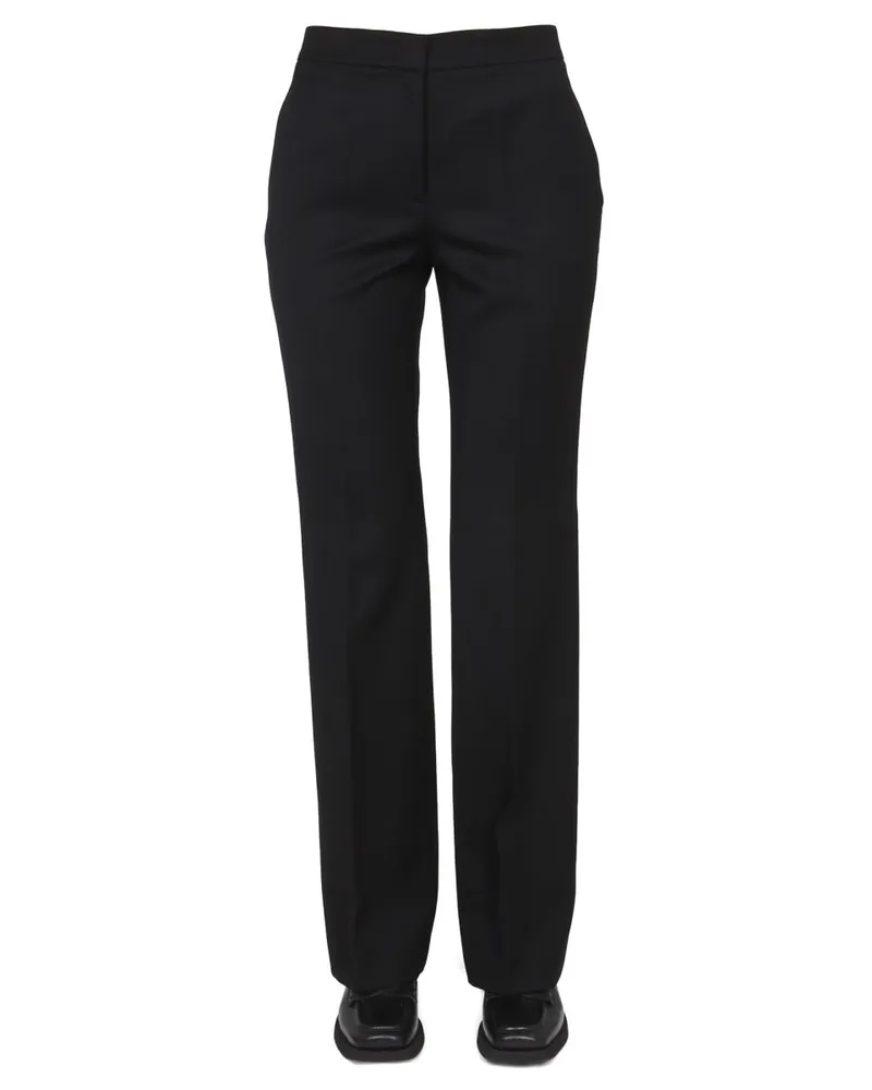 Moschino Virgin Wool Grain De Poudre Trousers — Black Black