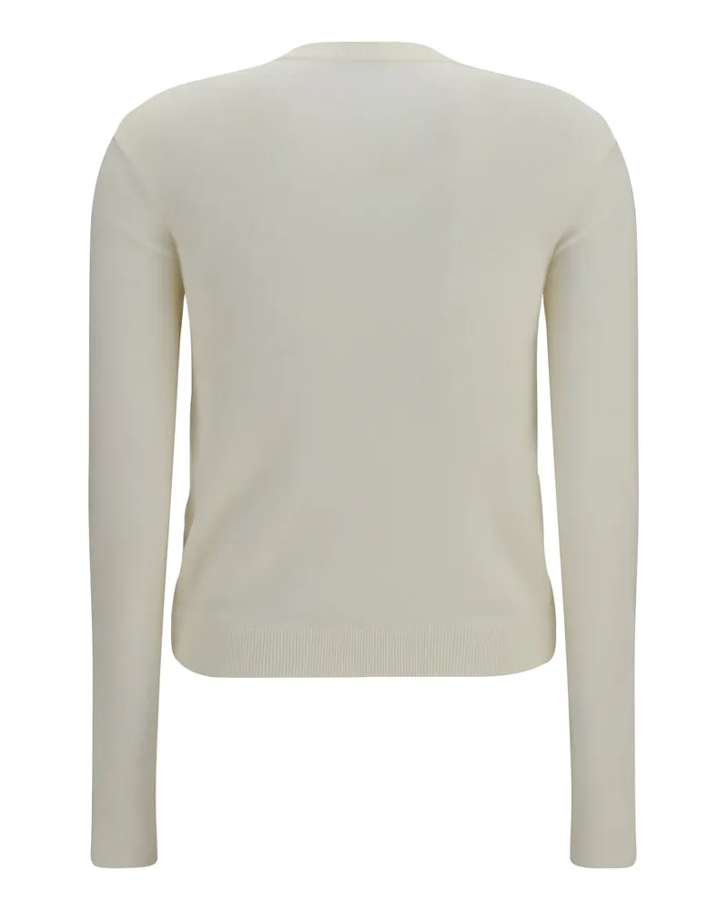 Burberry Women's Quilted Knit Cardigan Ceramic White Polyamide Sweater Ceramic
