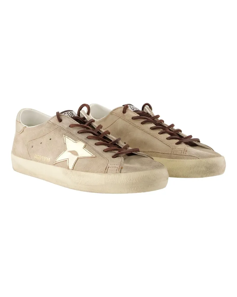Golden Goose Men's Super Star Sneakers -  Leather Beige Shoes Beige