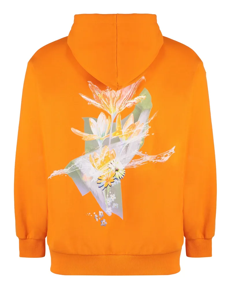 MCM Men's Orange Cotton Hoodie Elastane Jumpers Sweater Orange