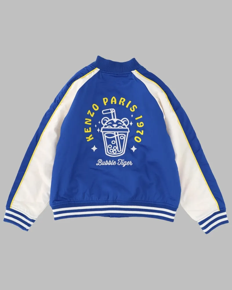 Kenzo Quilted Cotton Padded Jacket — Blue Blue