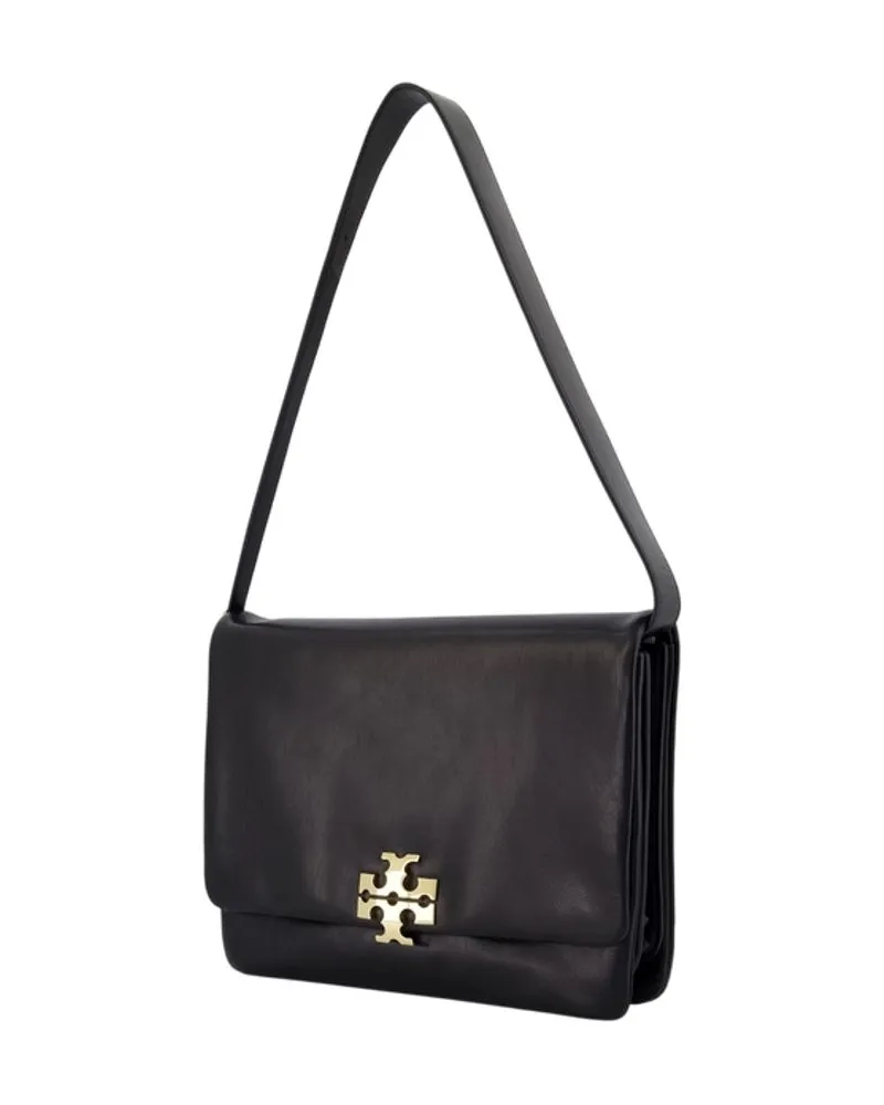 Tory Burch Calfskin Leather Shoulder Bag — Black Black