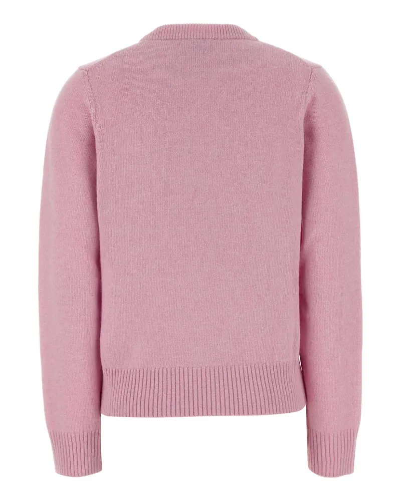 Ganni Women's Pink Wool Blend Sweater Chalk Maglieria Pink