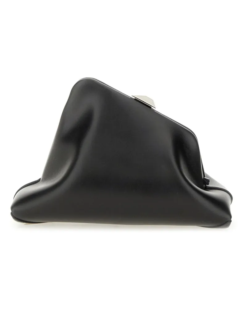 ATTICO Women's Clutch Day Off Small Black Calf Bos Taurus Bags Black