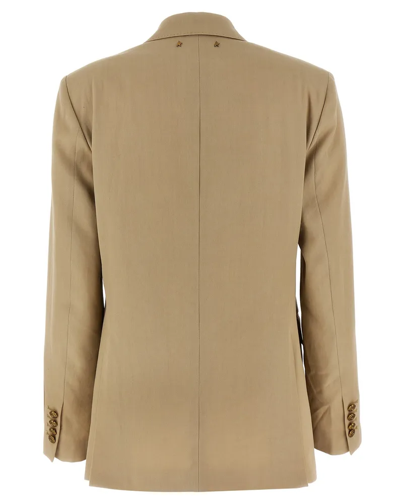 Golden Goose Double-Breasted Wool Blazer — Beige Beige