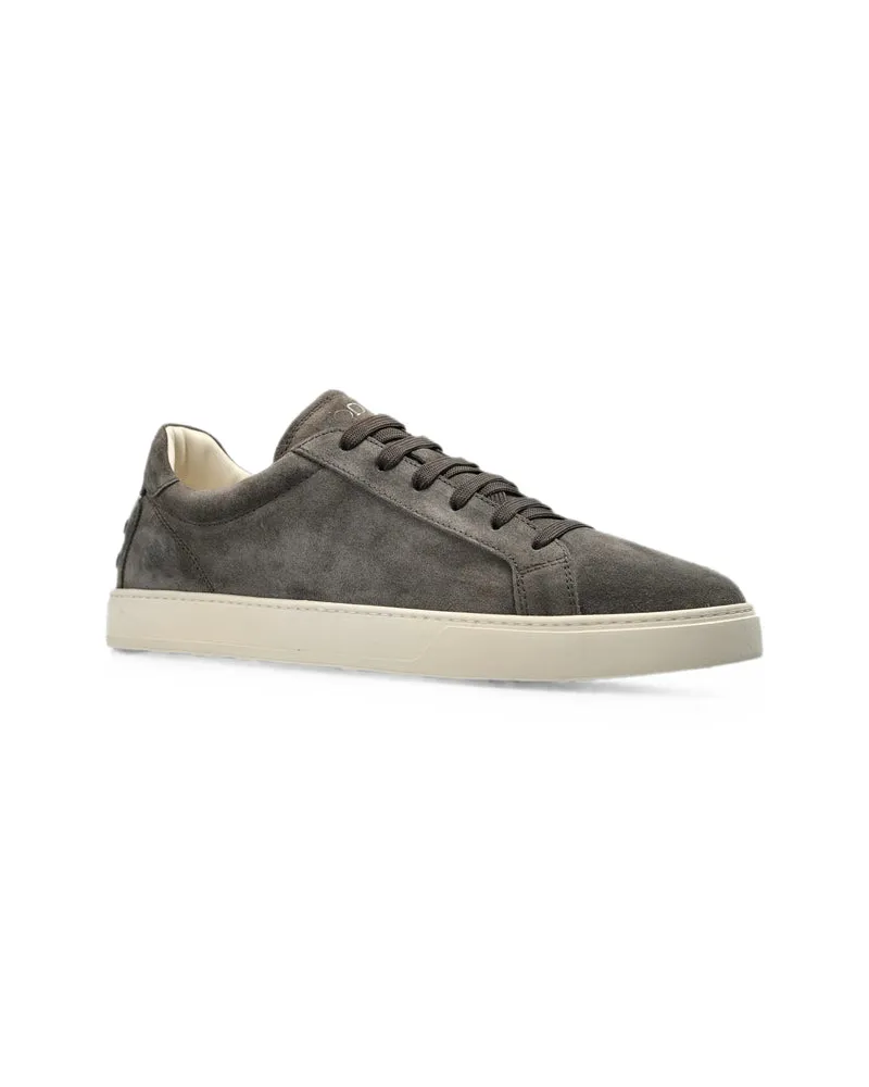 TOD'S Calf Suede Low-Top Sneaker — Gray Gray