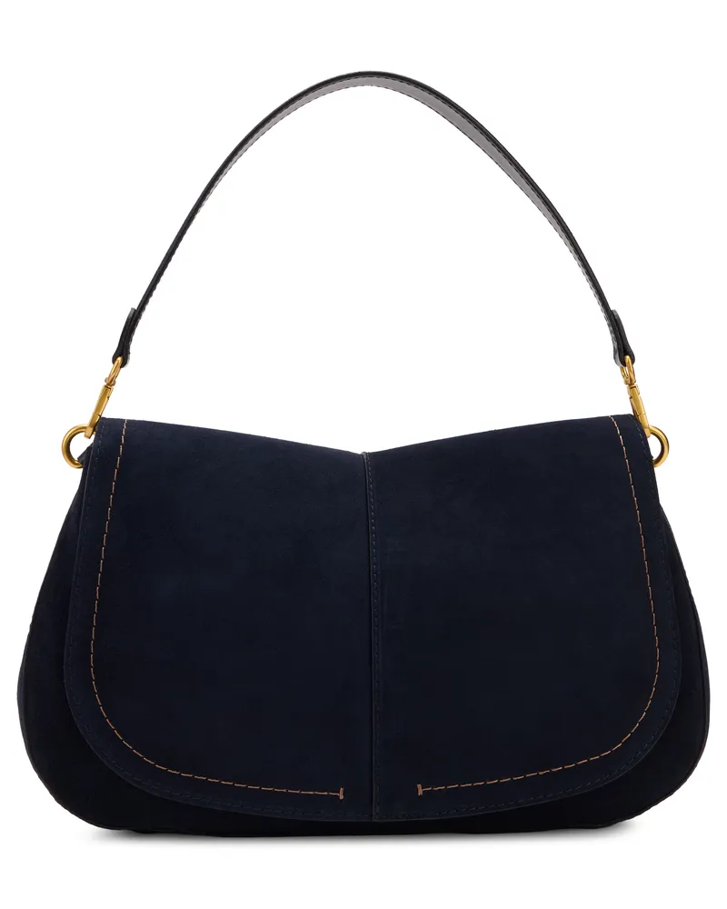 Gianni Chiarini Helena Calfskin Leather Shoulder Bag — Navy Navy