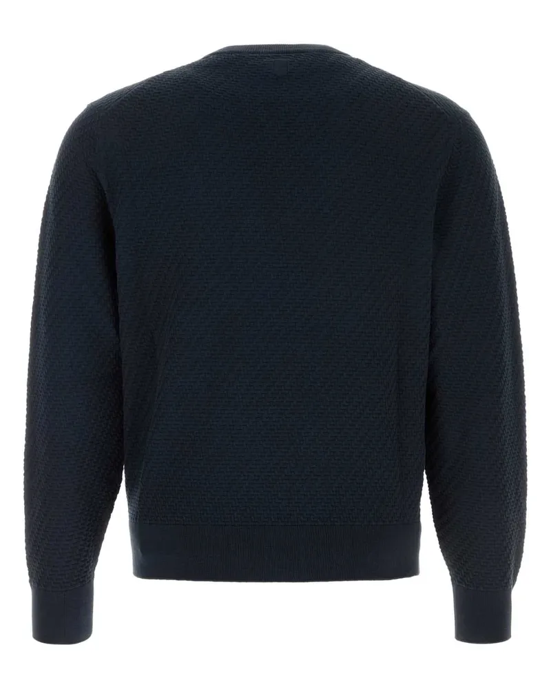 Canali Men's Lunga Sweater Navy Cotton Silk Navy