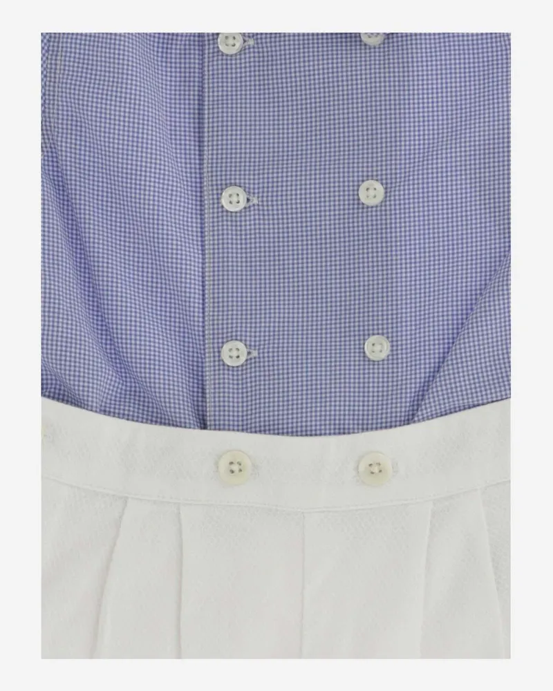 Ralph Lauren Boys' Cotton Romper With Check Pattern Multicolour Shirt: Cotton; Shorts: Tracksuit Sets Blue