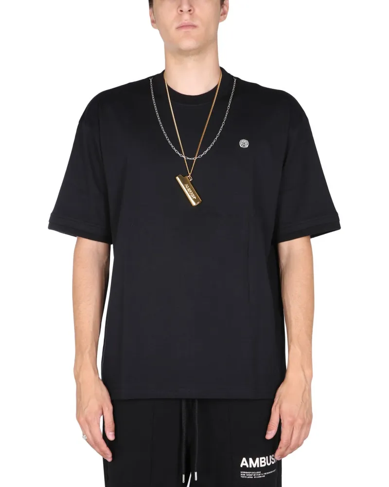 AMBUSH Embroidered Chain Detail T-Shirt — Black Black