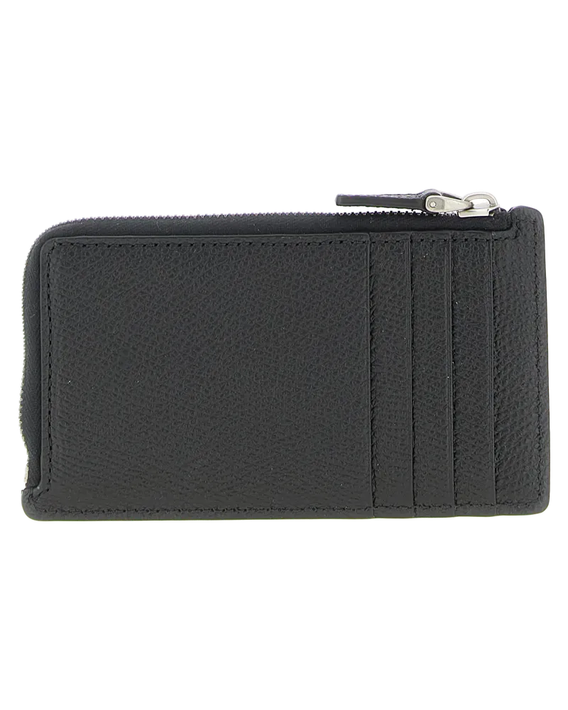 Valentino Garavani Calfskin Leather Card Case — Black Black